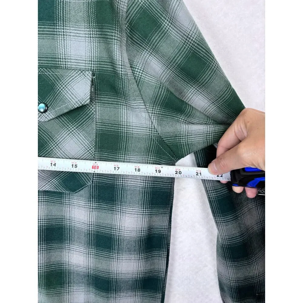 NWOT Dixxon Flannel The Bixby Men’s Small Green Gray Plaid Snap Front Shirt